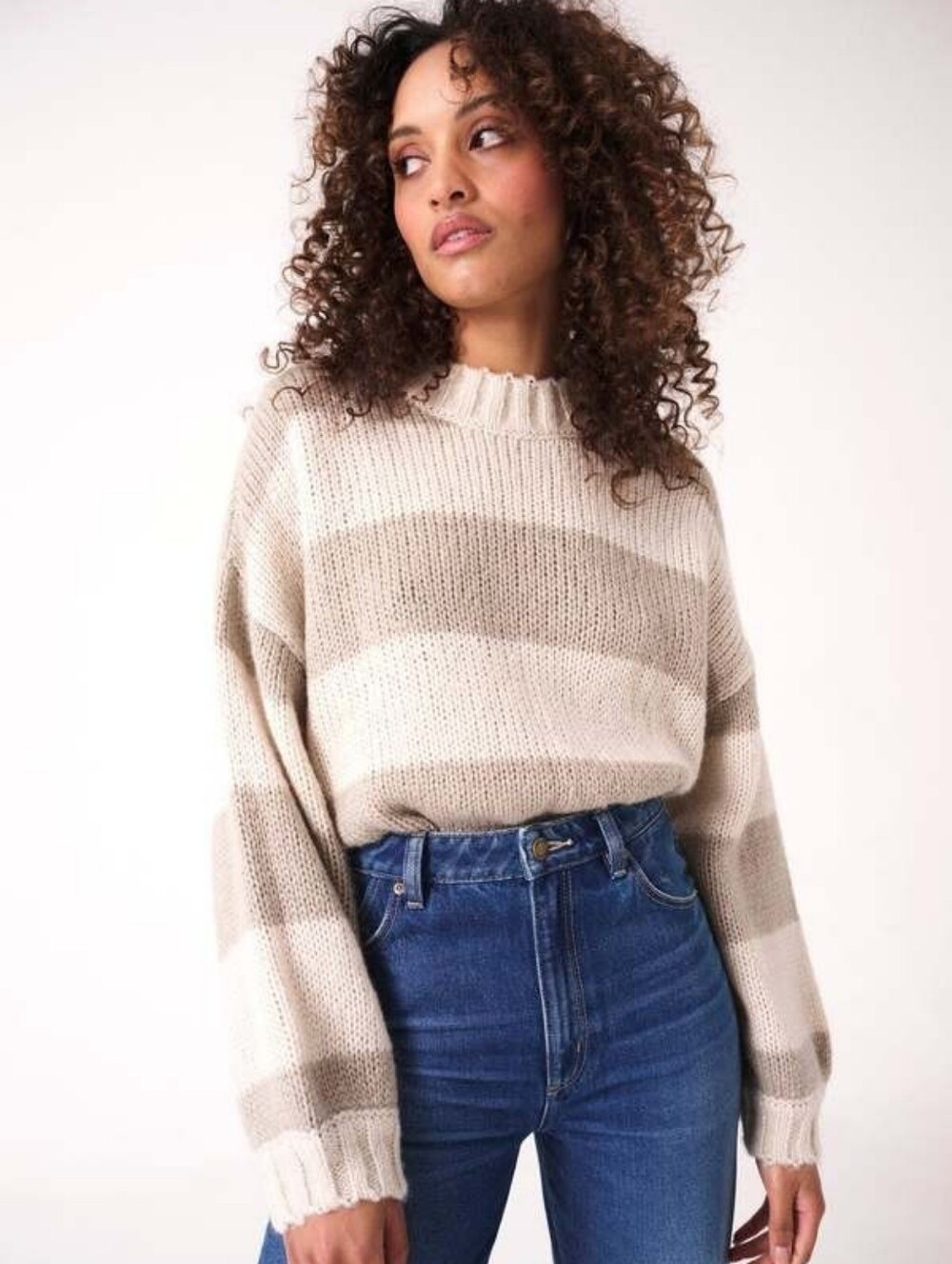 $139 ROLLA'S x Free People Weekend Mock Neck Knit Striped Sweater - Picture 6 of 8